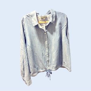 Cropped denim shirt